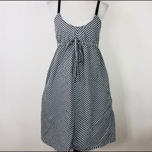 ❤️Split - Navy Striped Linen Blend Dress - M
